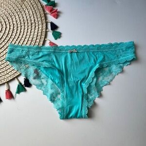 Victoria's Secret Cheekini Panty Teal Medium NEW